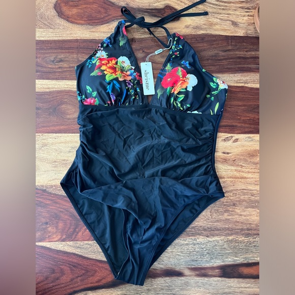 NWT adjustable strap swimsuit - floral size L - Picture 4 of 4